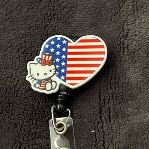 Hello Kitty American Flag Badge Reel